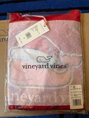 Vineyard Vines Red and Pink Santa Whale Towel